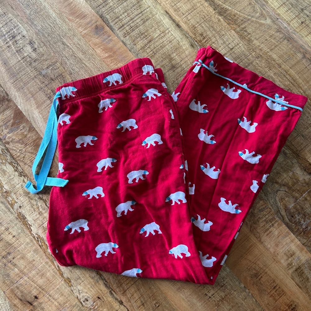 GapBody Womens XL Polar Bear Print Pajama Pants Red Holiday Sleepwear Lounge